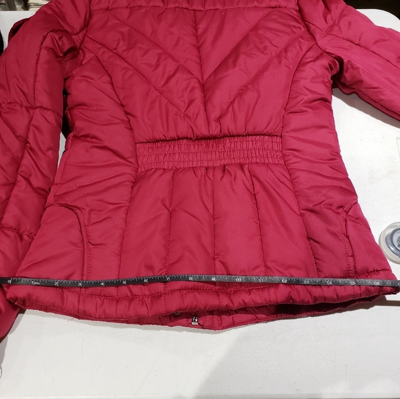 Girls Maralyn & Me Puffer Coat Size X-Small Pink Hood Faux Fur Trim - Picture 8 of 13